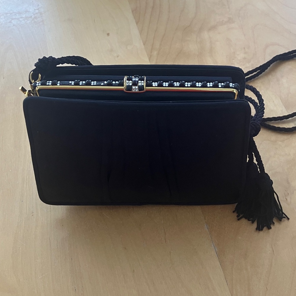 Vintage Judith Leiber Evening. Clutch Shoulder Bag Removable Straps Cristals